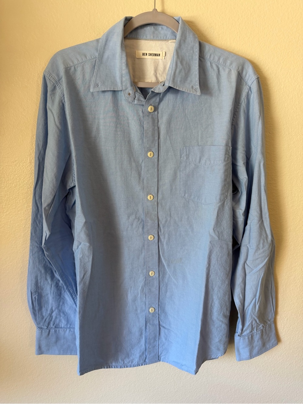Ben Sherman Pale Blue Men's Long-Sleeve Button-Down Shirt